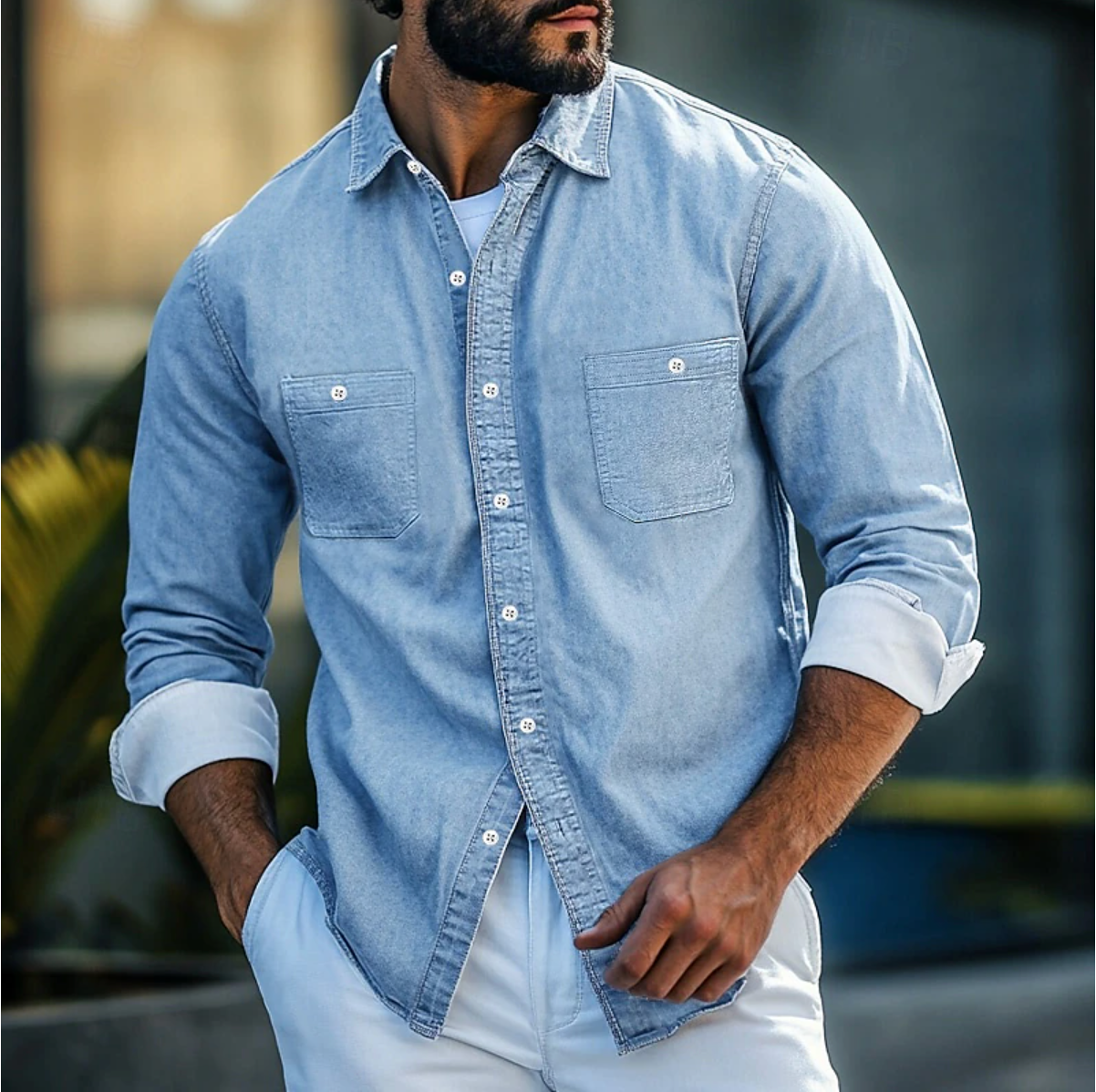 Denim Shirt voor Heren