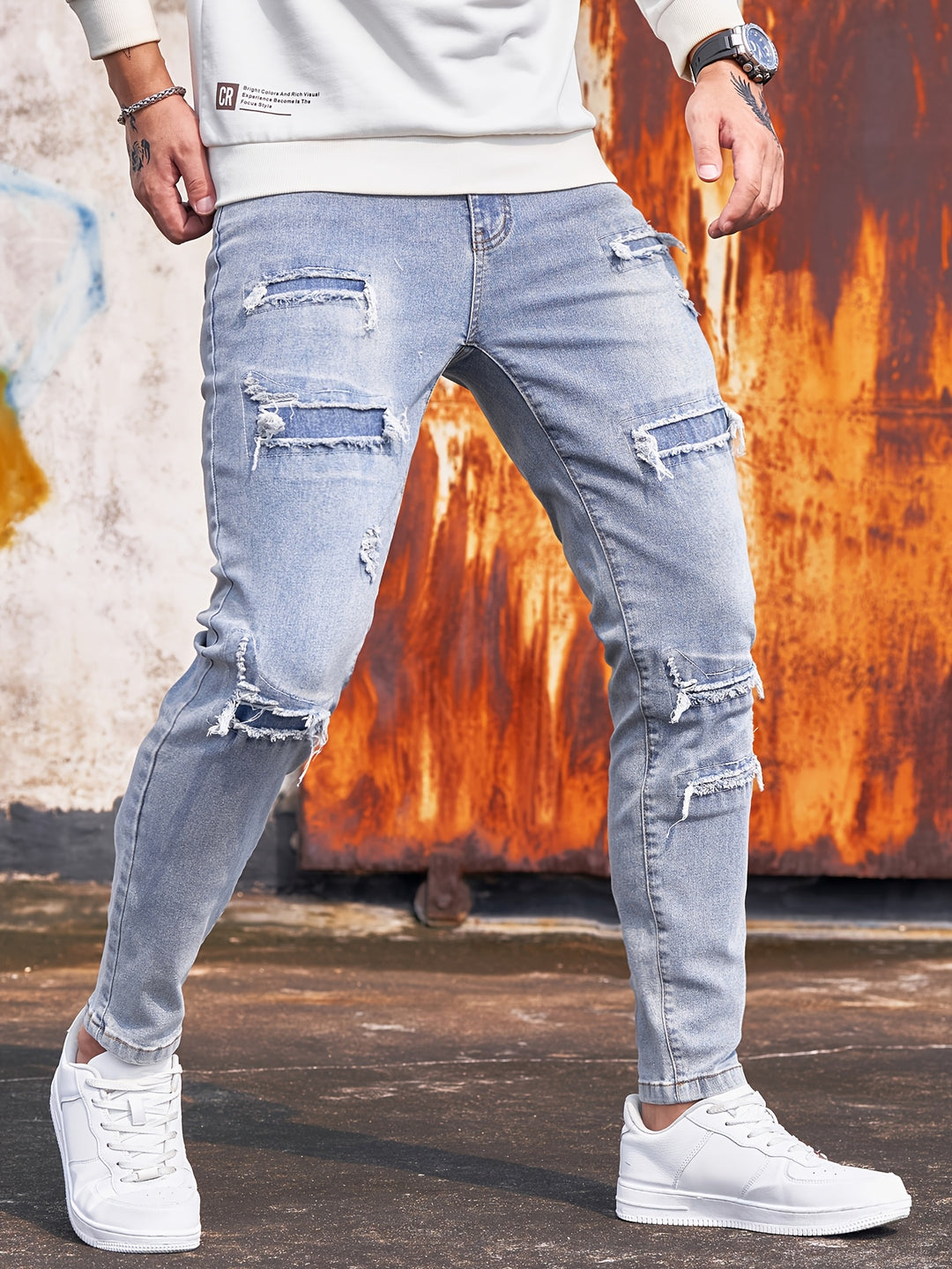 Heren Jeans | Minimale pasvorm | Stretch Denim | Stoer & Distressed