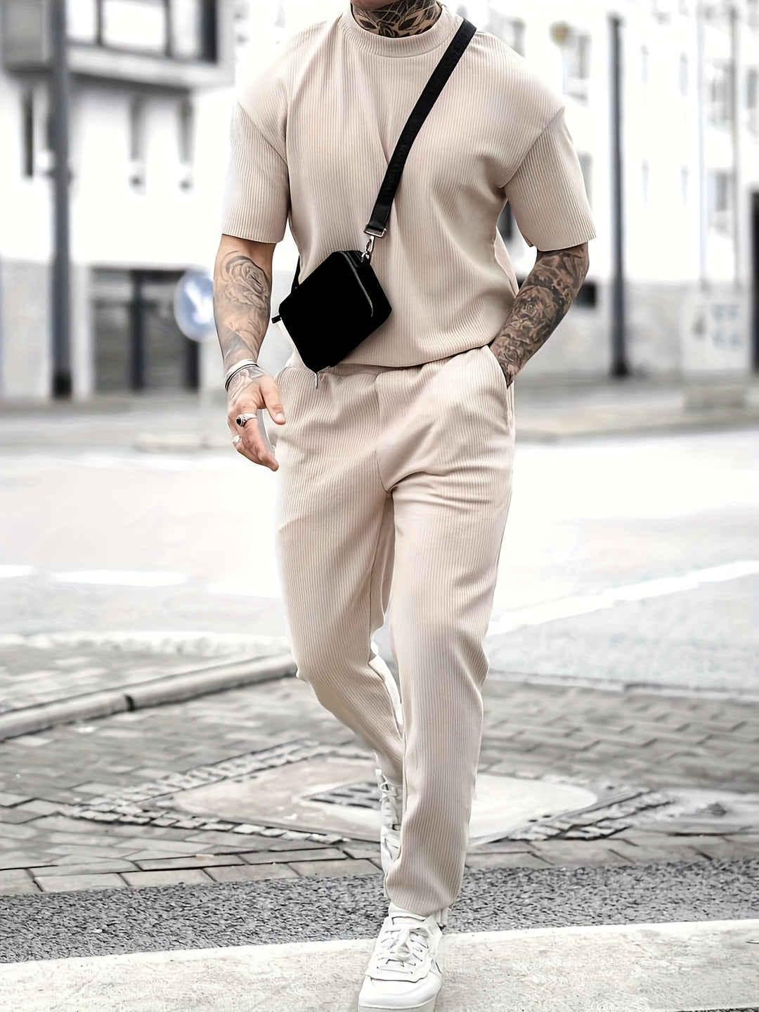 Heren Casual Set | T-shirt & Broek | Comfortabel & Elastisch | Lente & Zomer