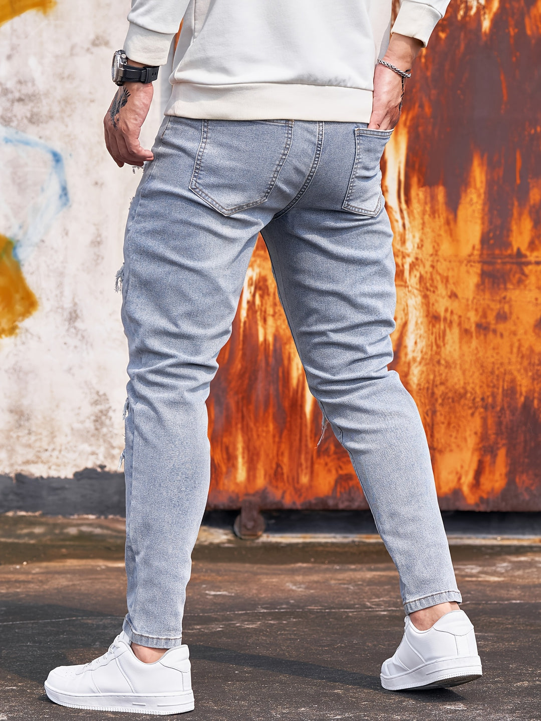 Heren Jeans | Minimale pasvorm | Stretch Denim | Stoer & Distressed