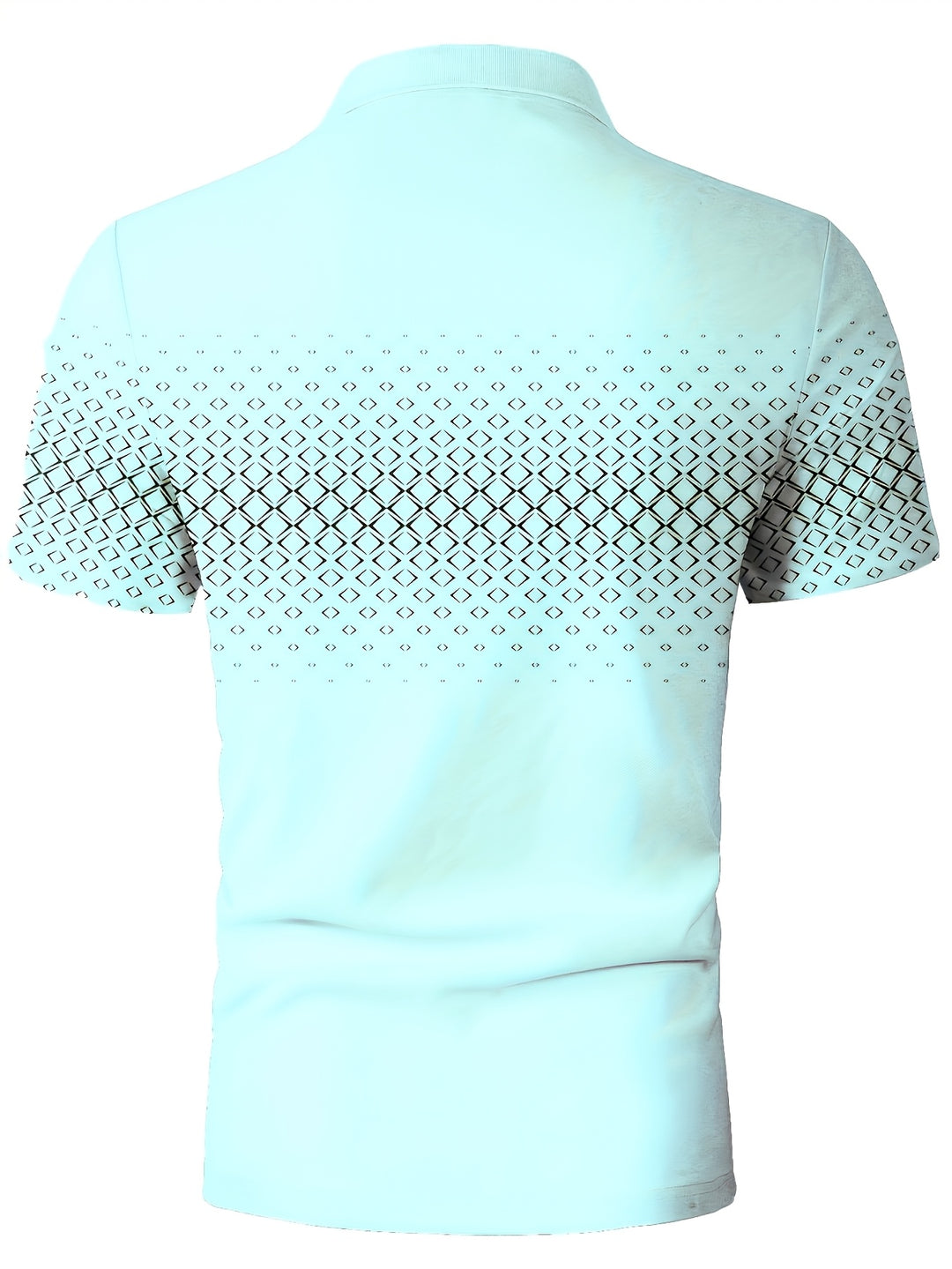 Heren Polo Shirt | Zwarte Diamantprint | Casual & Comfortabel | Stretch Stof