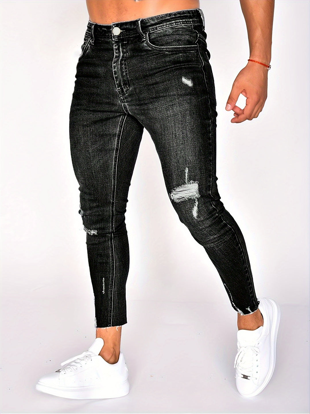 Heren jeans | Skinny pasvorm | Gescheurde Denim | Stoere straat stijl