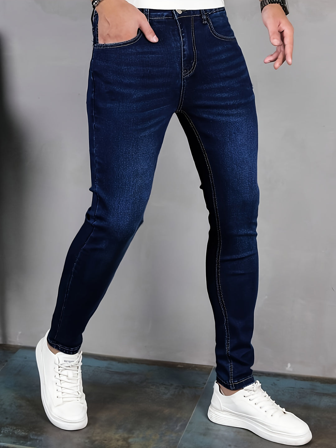 Heren Jeans | Skinny pasvorm | Stretch Denim | Klassiek Blauw