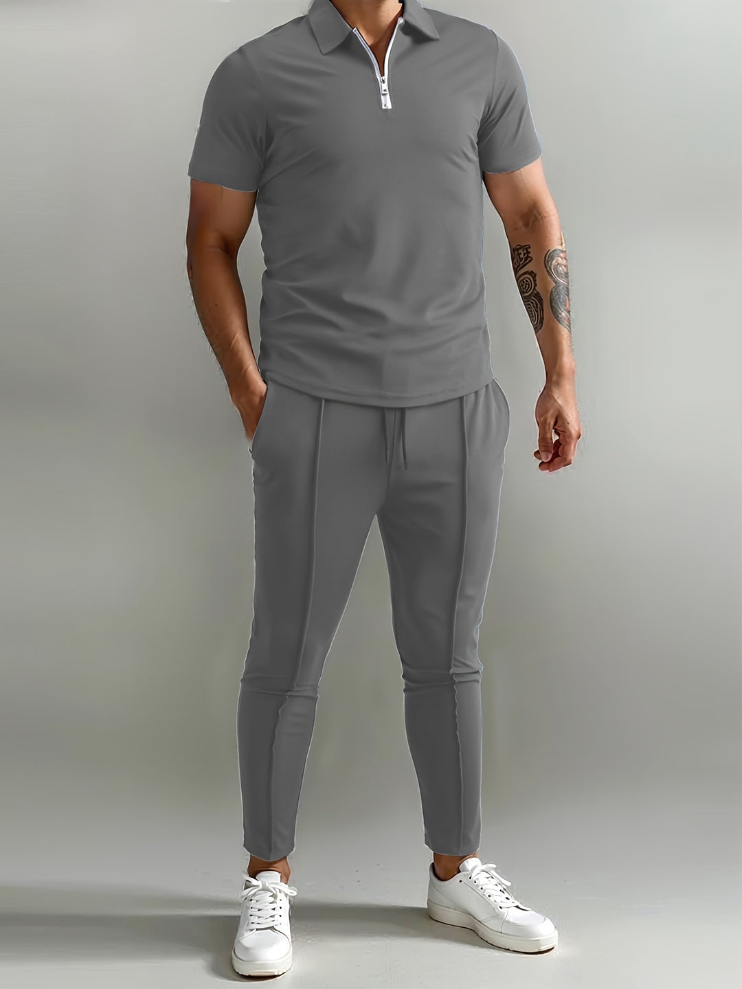Heren Set | Slim-Fit Shirt & Joggingbroek | Ademend & Lichtgewicht | Polyester Zomerset