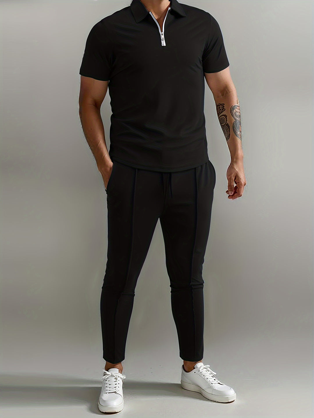 Heren Set | Slim-Fit Shirt & Joggingbroek | Ademend & Lichtgewicht | Polyester Zomerset