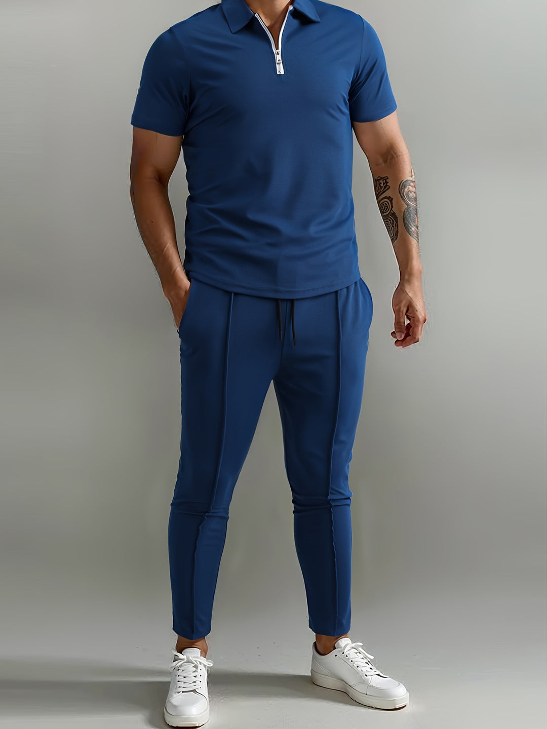 Heren Set | Slim-Fit Shirt & Joggingbroek | Ademend & Lichtgewicht | Polyester Zomerset