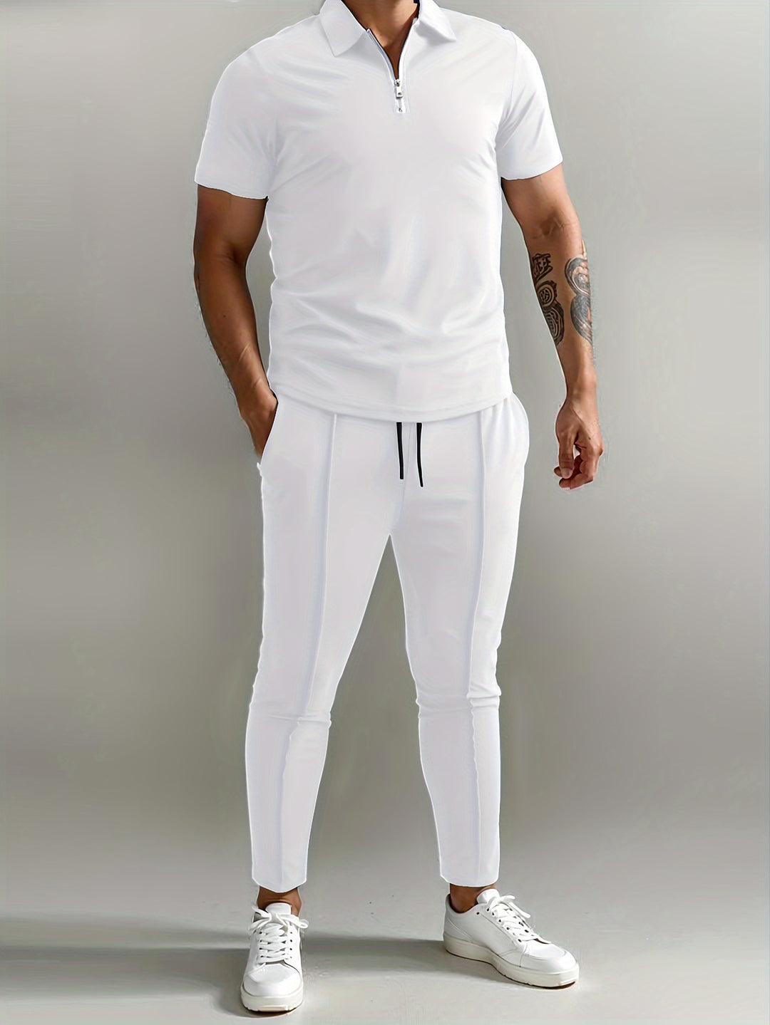 Heren Set | Slim-Fit Shirt & Joggingbroek | Ademend & Lichtgewicht | Polyester Zomerset