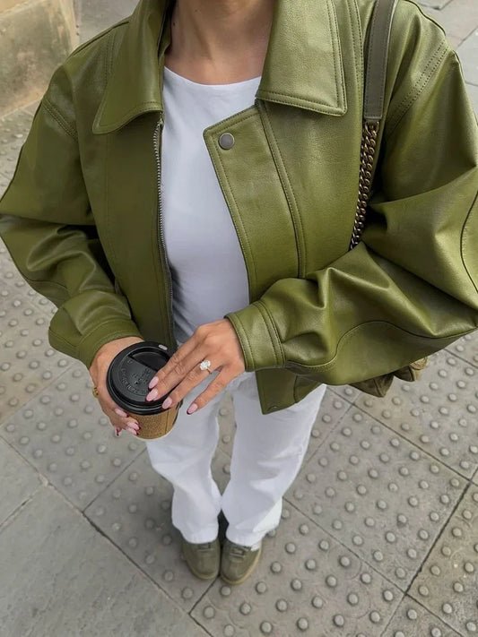 Simone - Oversized Leren Jas