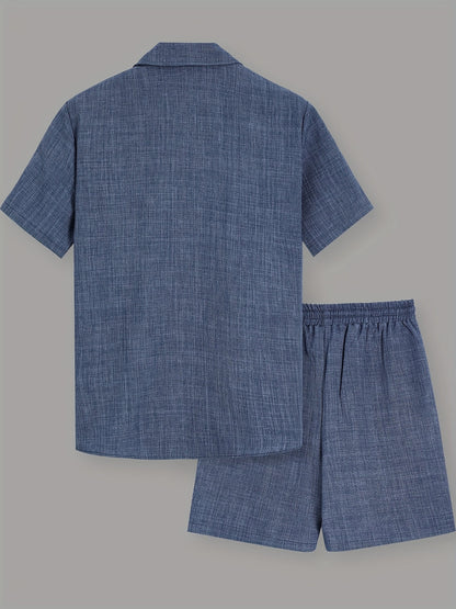 Heren Zomerset | Casual & Comfortabel | Korte Mouwen & Trekkoord Shorts
