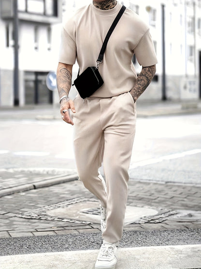Heren Casual Set | T-shirt & Broek | Comfortabel & Elastisch | Lente & Zomer