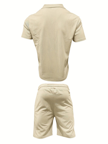 Heren 2-Delige Zomerset | Ademend & Stijlvol | Korte Mouwen Overhemd & Shorts