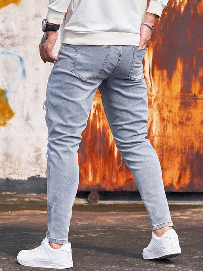 Heren Jeans | Minimale pasvorm | Stretch Denim | Stoer & Distressed