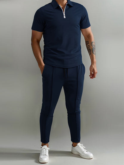 Heren Set | Slim-Fit Shirt & Joggingbroek | Ademend & Lichtgewicht | Polyester Zomerset