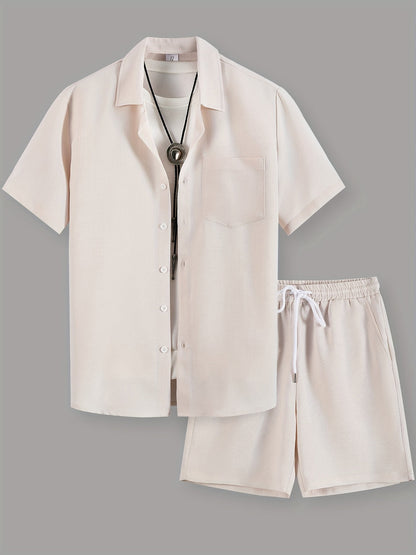 Heren Zomerset | Casual & Comfortabel | Korte Mouwen & Trekkoord Shorts