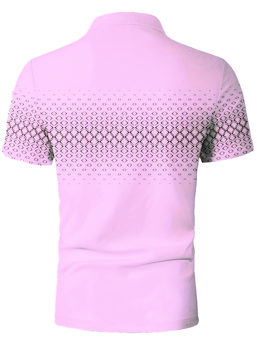 Heren Polo Shirt | Zwarte Diamantprint | Casual & Comfortabel | Stretch Stof
