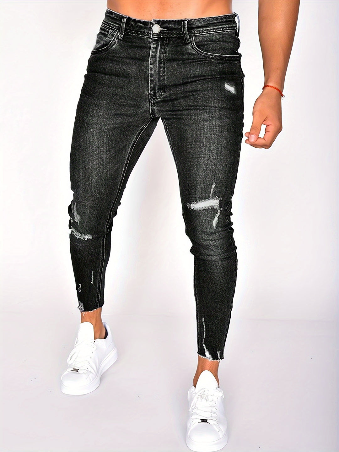 Heren jeans | Skinny pasvorm | Gescheurde Denim | Stoere straat stijl