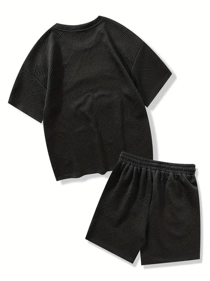 Heren stijlvolle set | Pit Stripe Textuur | Casual & Modieus | zomer elegantie