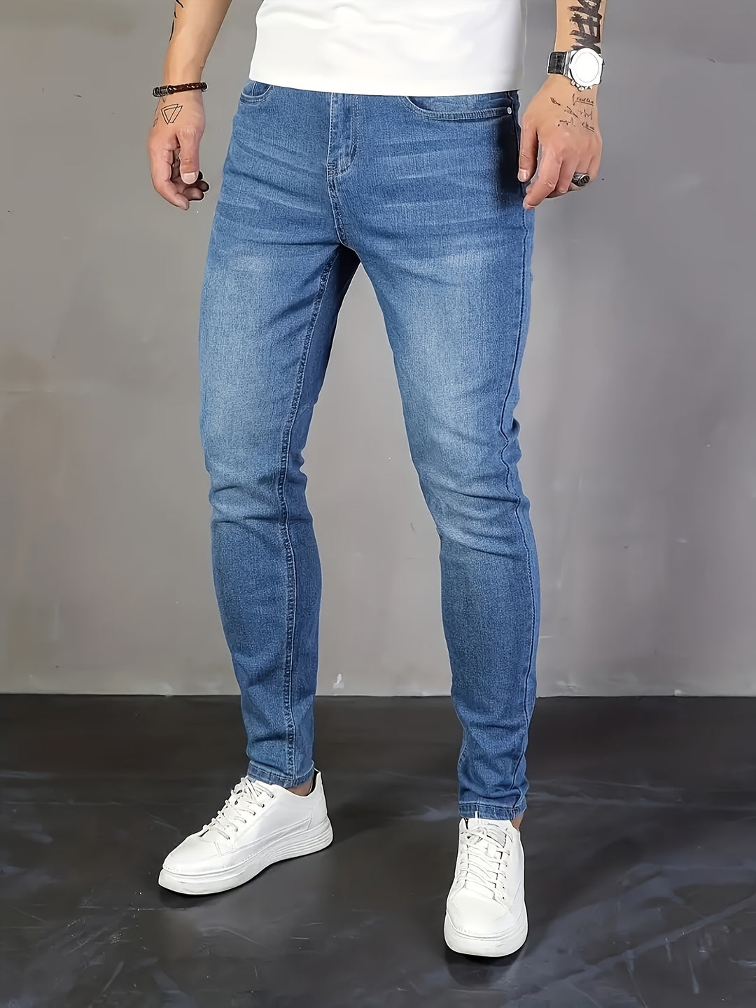 Heren Jeans | Skinny pasvorm | Stretch Denim | Klassiek Blauw
