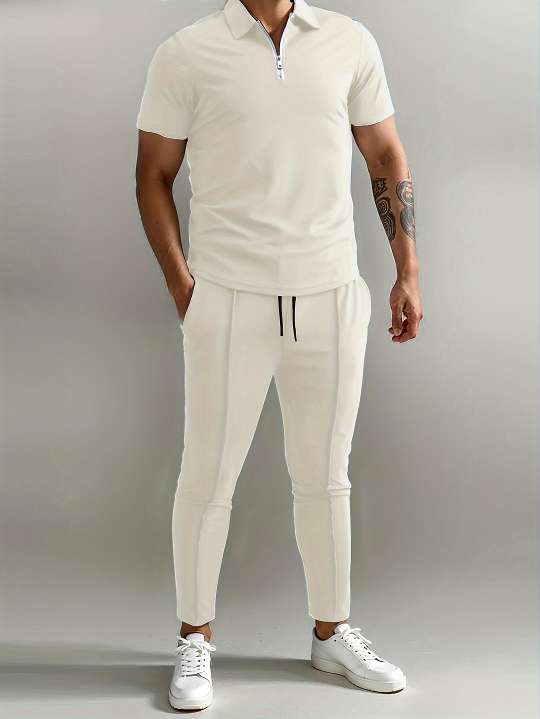 Heren Set | Slim-Fit Shirt & Joggingbroek | Ademend & Lichtgewicht | Polyester Zomerset