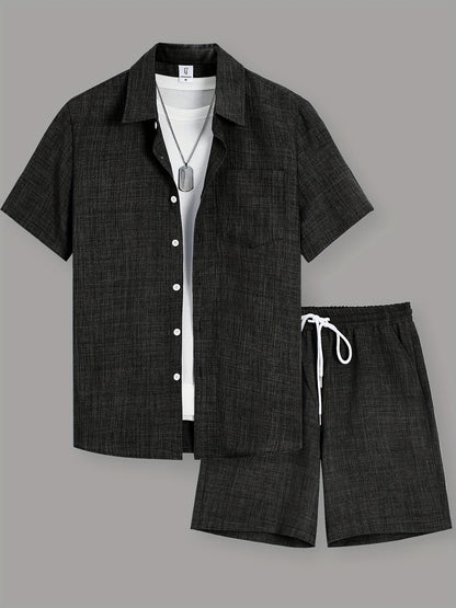 Heren Zomerset | Casual & Comfortabel | Korte Mouwen & Trekkoord Shorts