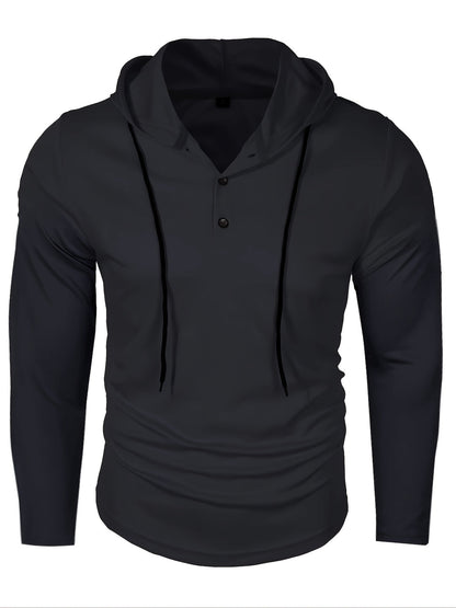 Heren hoodie | Lichtgewicht & Ademend | Trekkoord & Drie-Knopen Sluiting | Casual & Sportief