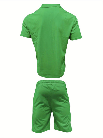 Heren 2-Delige Zomerset | Ademend & Stijlvol | Korte Mouwen Overhemd & Shorts