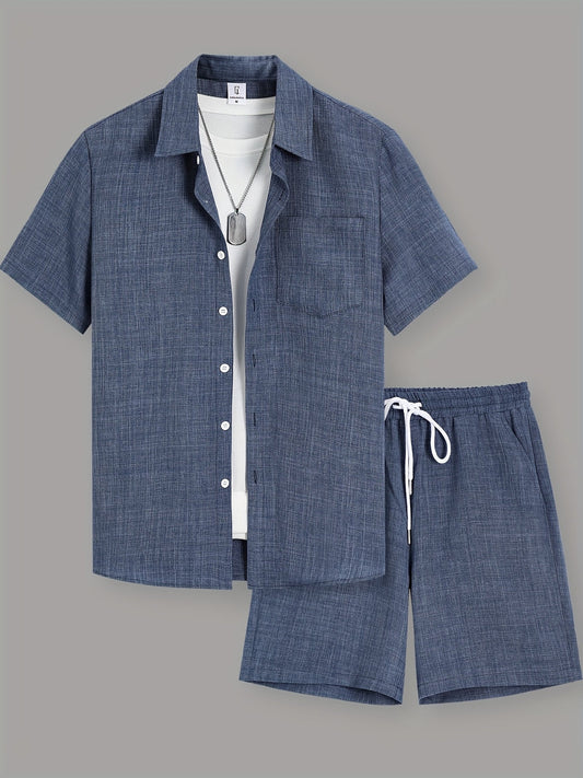 Heren Zomerset | Casual & Comfortabel | Korte Mouwen & Trekkoord Shorts