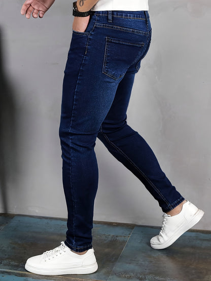 Heren Jeans | Skinny pasvorm | Stretch Denim | Klassiek Blauw