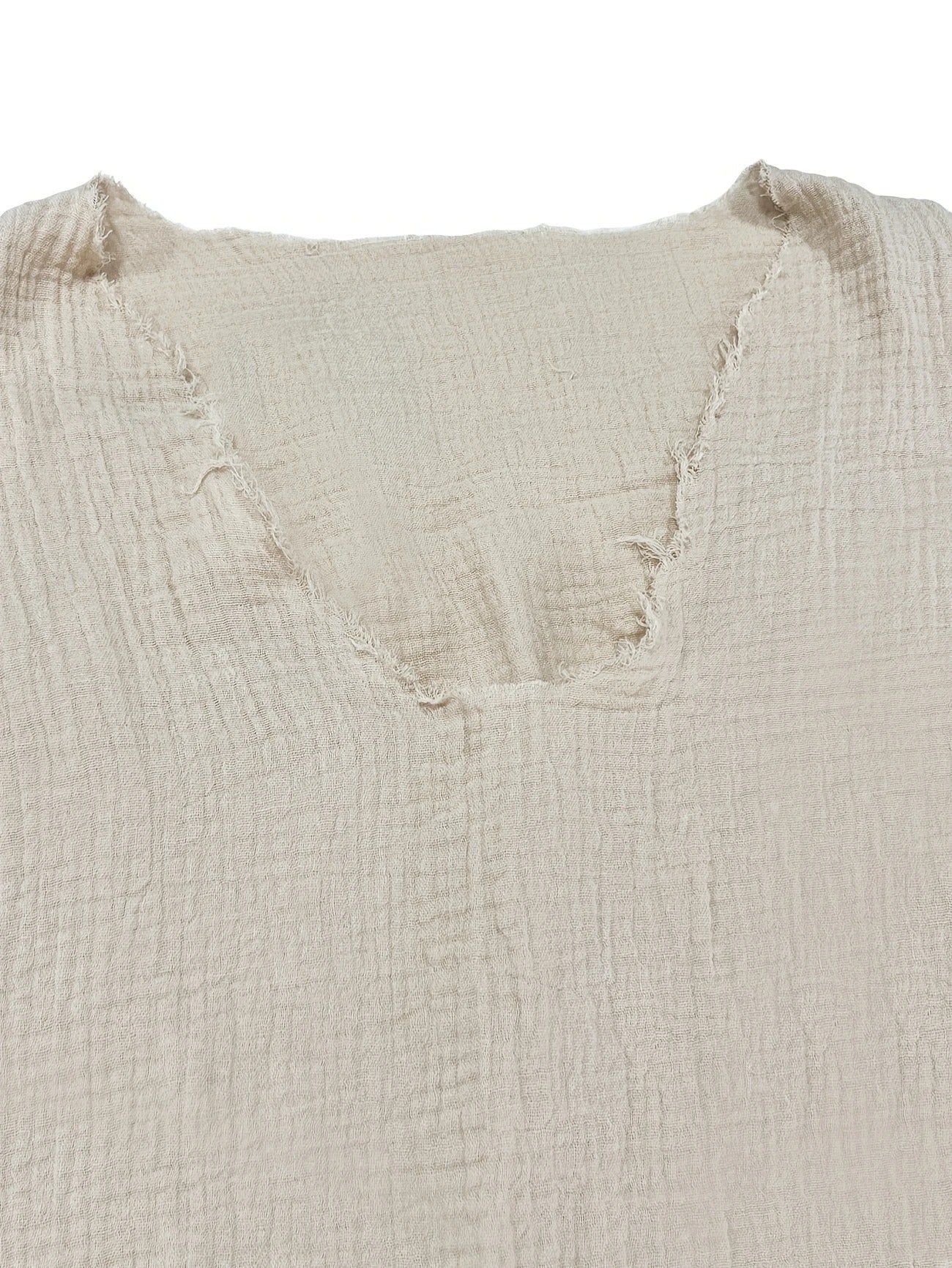 Heren Zomershirt | Lichtgewicht Katoen | V-hals & Gerafelde Zoom | Modieus & Casual