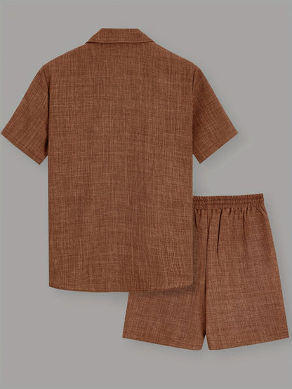 Heren Zomerset | Casual & Comfortabel | Korte Mouwen & Trekkoord Shorts