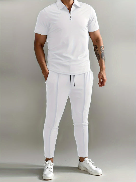 Heren Set | Slim-Fit Shirt & Joggingbroek | Ademend & Lichtgewicht | Polyester Zomerset