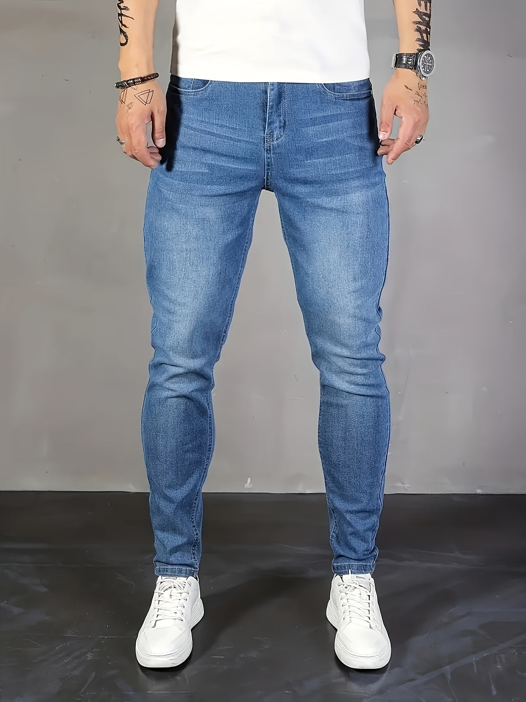 Heren Jeans | Skinny pasvorm | Stretch Denim | Klassiek Blauw
