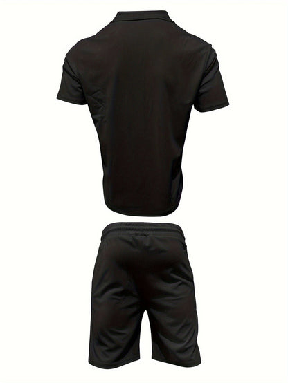Heren 2-Delige Zomerset | Ademend & Stijlvol | Korte Mouwen Overhemd & Shorts